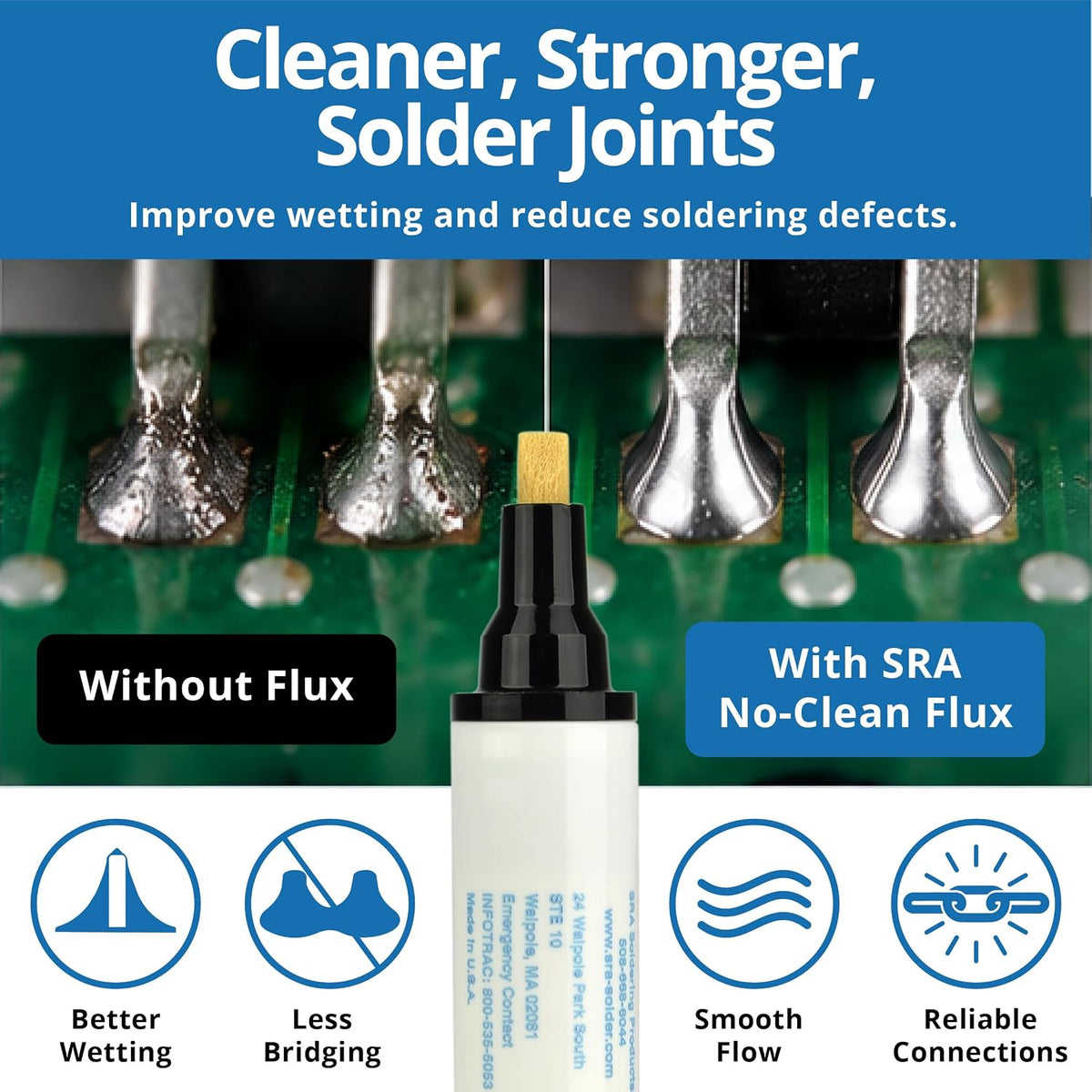 SRA #312 Soldering Flux Pen Low-Solids, No-Clean 10ml - Refillable