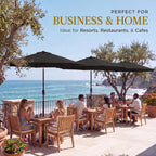 9ft Commercial Grade Patio Umbrella, 5-Year Fade Resistant 260 GSM Polyester Canopy, Rustproof Aluminum Frame, Smooth