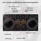 DJ DDJ-REV1 Scratch-Style 2-Channel DJ Controller for Serato DJ Lite - Black Bundle with Laptop Stand, Headphones