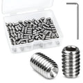 100Pcs #6-32 x 3/16" Set Screws, Hex Socket Grub Screws with Cup Point