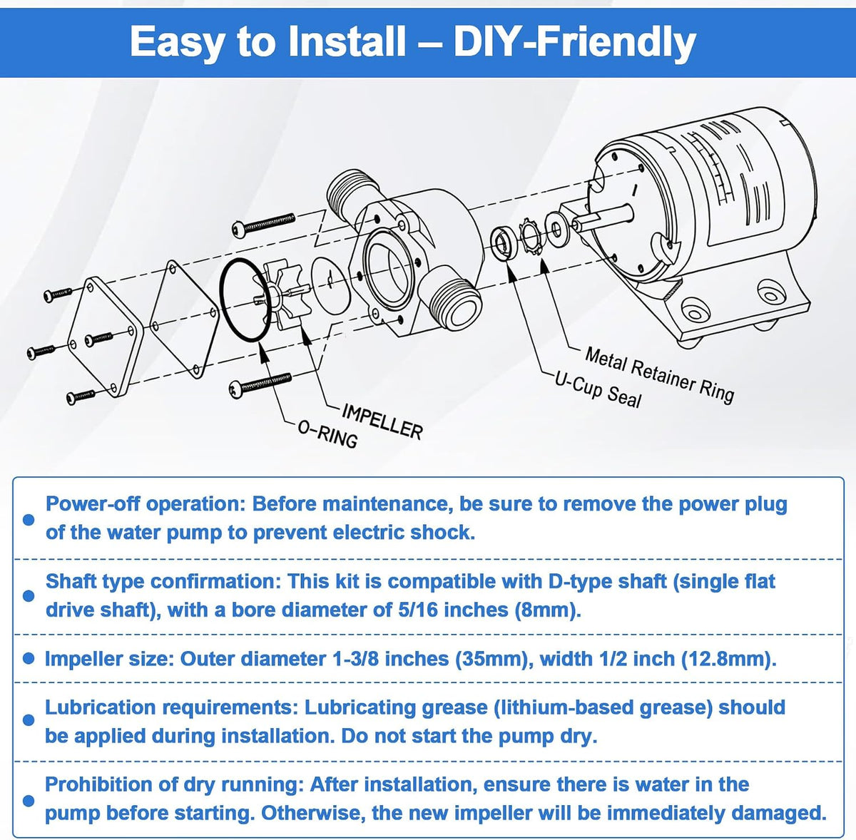 FP003414S-01 Utility Pump Repair Kit Replacemen for Flotec FP0F360AC