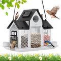 Solar Bird Feeders House Outside Hanging Metal Wild Bird Feeder Outdoors Large Cardinal Bird Feeder Birdhouses