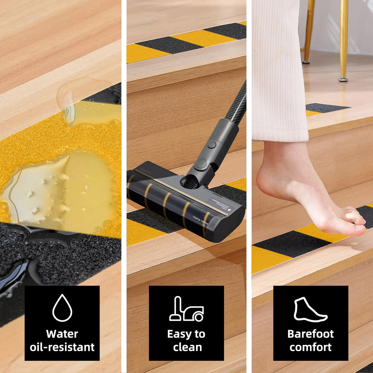 2" x16.5Ft Anti Slip Tape Yellow/Black Warning 1PC