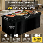 Spandex Elastic Fitted Table Cloth Skirt for 8FT Rectangle Table