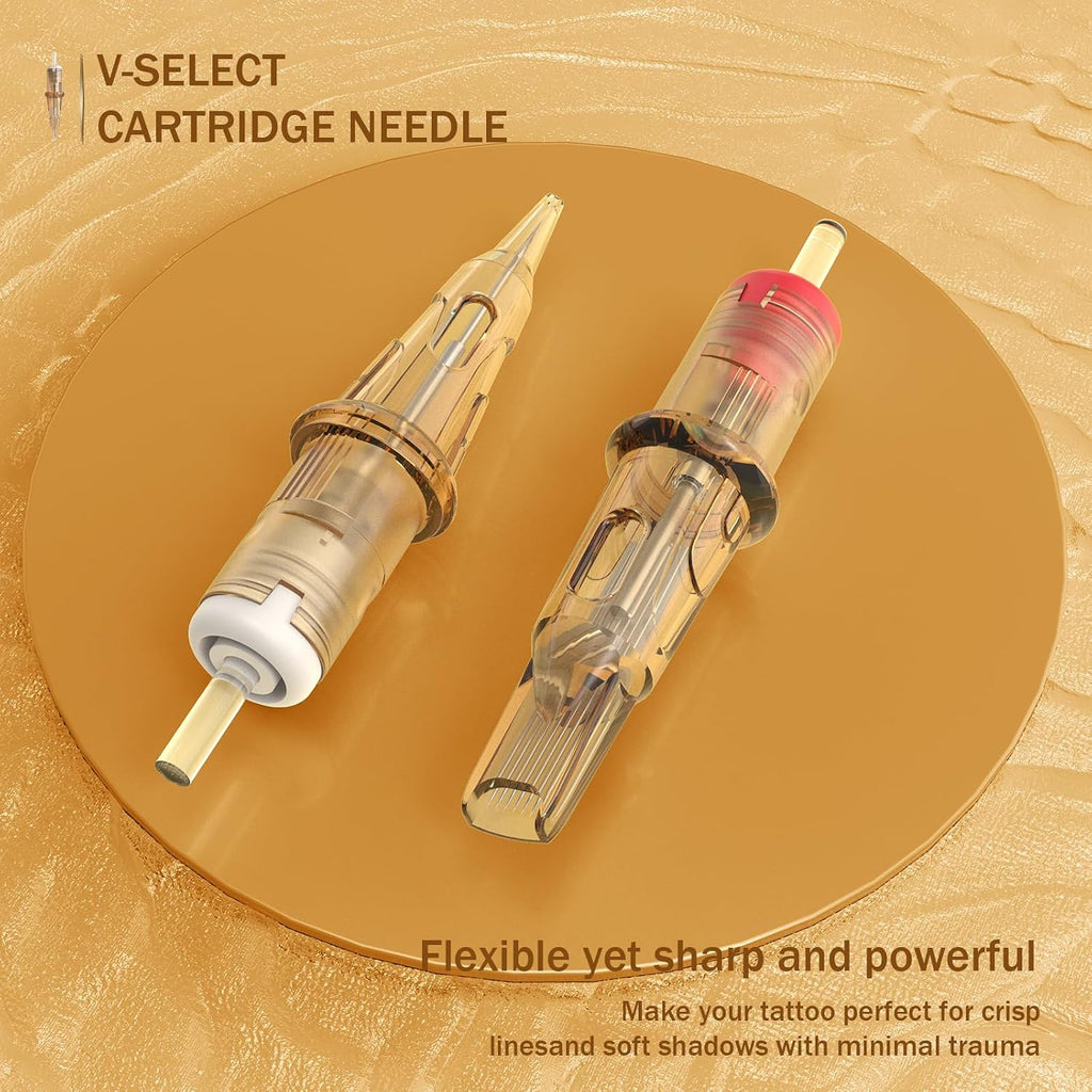 EZ Tattoo Cartridge Needles - 20Pcs #10 (15RM) Bugpin Curved/Round Magnum Disposable Tattoo Needles Cartridges for