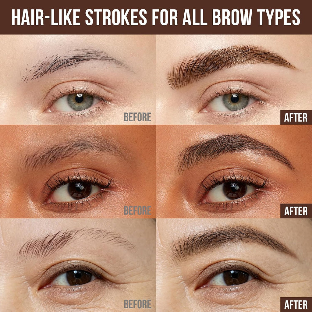 Eyebrow Pen for Women & Men, Natural Hair-Like Brows, Dark Brown
