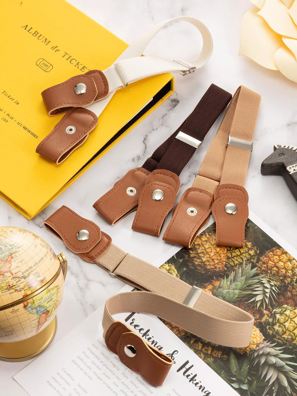 9 Pieces Toddlers No Buckle Stretch Belt for Kids Adjustable Elastic Toddler Belts Buckle-free Waistbelt for Boys and