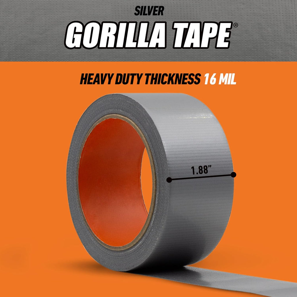 Heavy Duty Duct Tape, Silver, 1.88" x 30 yd, 1-Pack