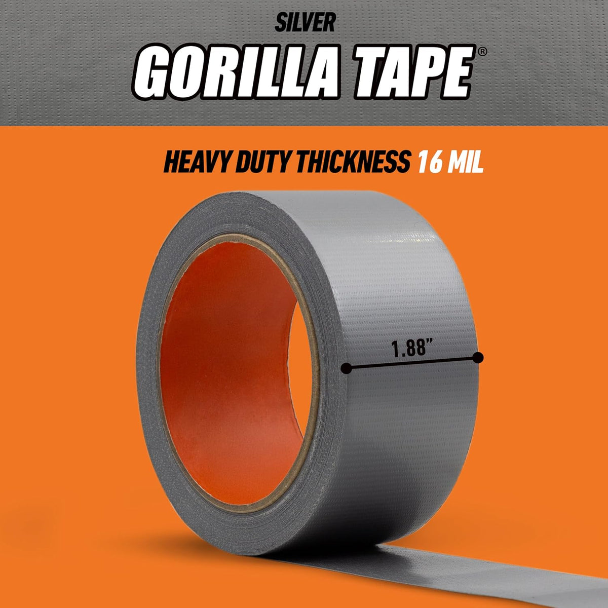 Heavy Duty Duct Tape, Silver, 1.88" x 30 yd, 1-Pack