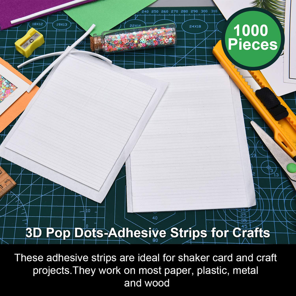 1000 Pcs Foam Strips with Adhesive, Double Sided Foam Tapes, 3.9 Inch
