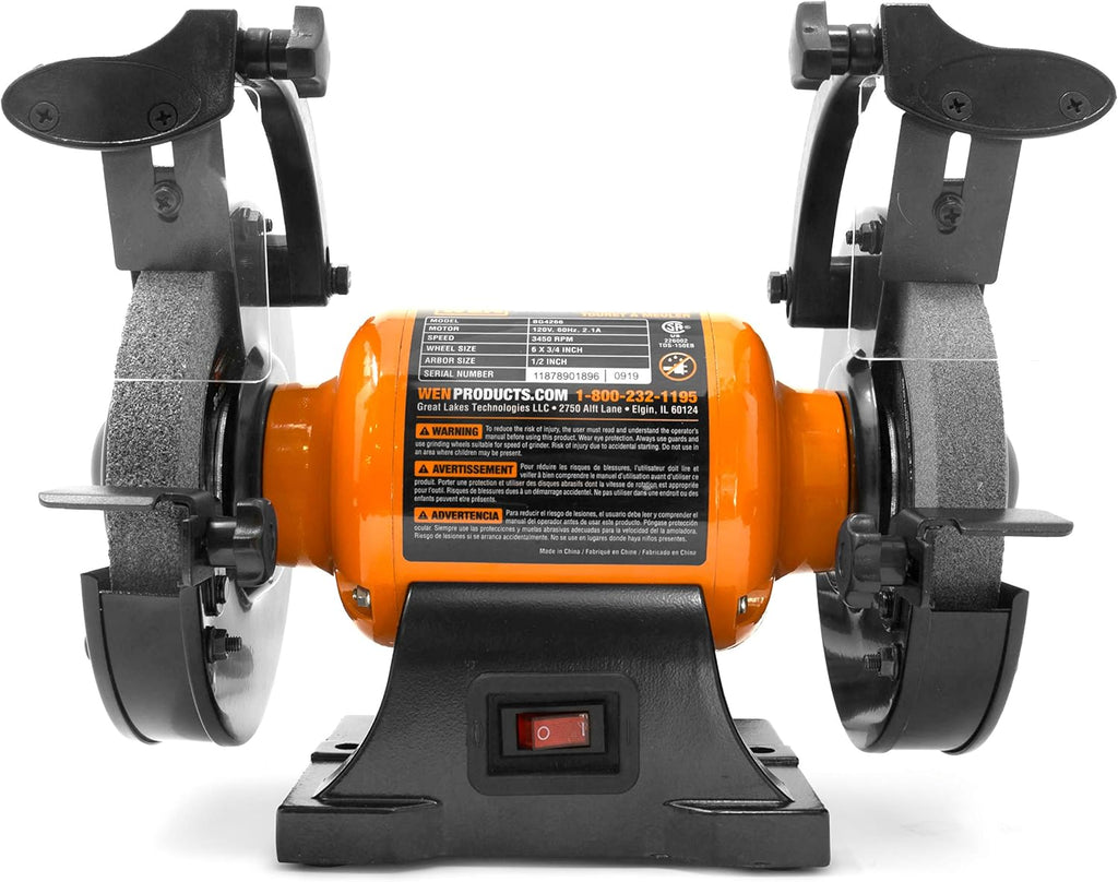 BG4260 2.1-Amp 6-Inch Single Speed Bench Grinder, Orange,black