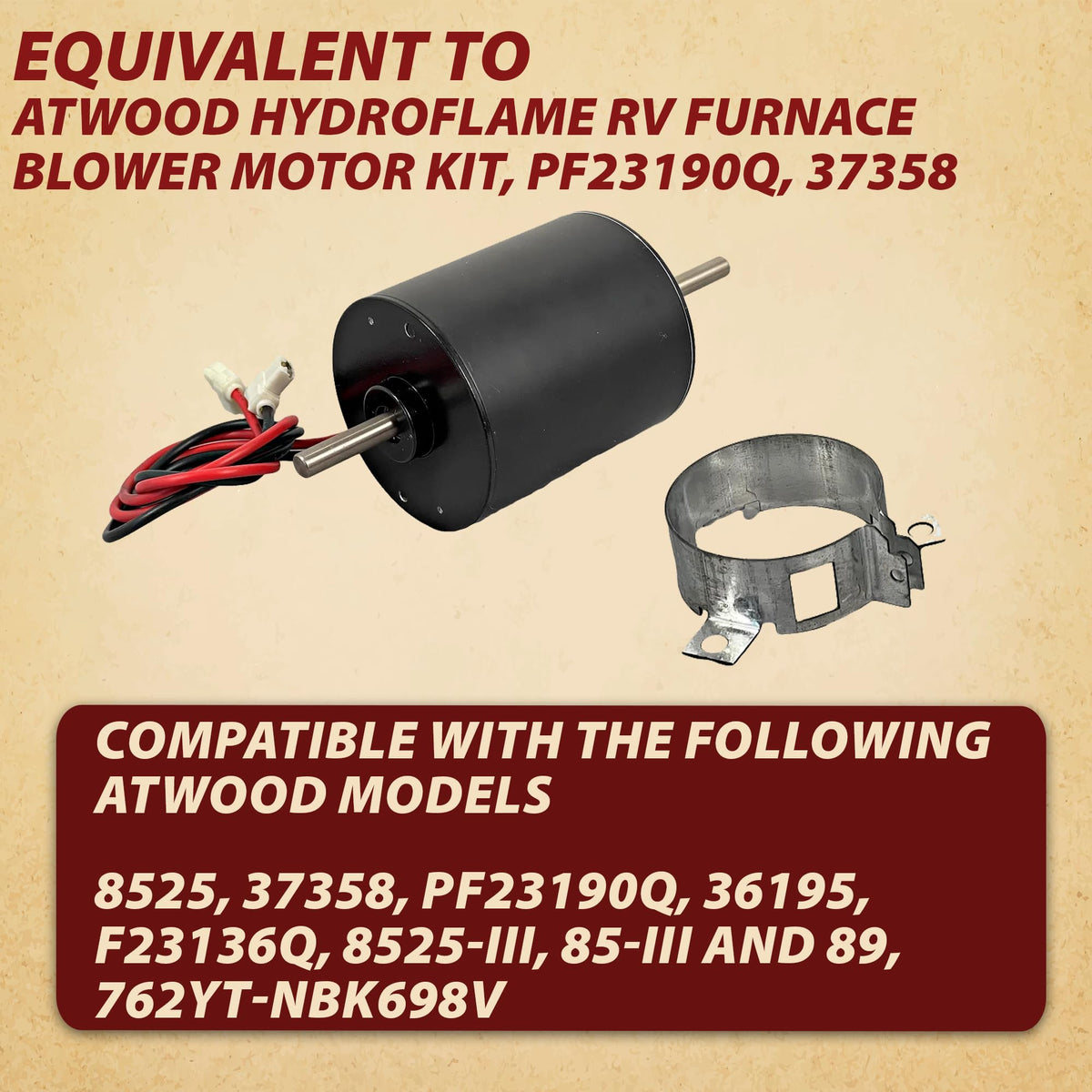 Pellethead Replacement Atwood RV Blower Motor Kit 37358