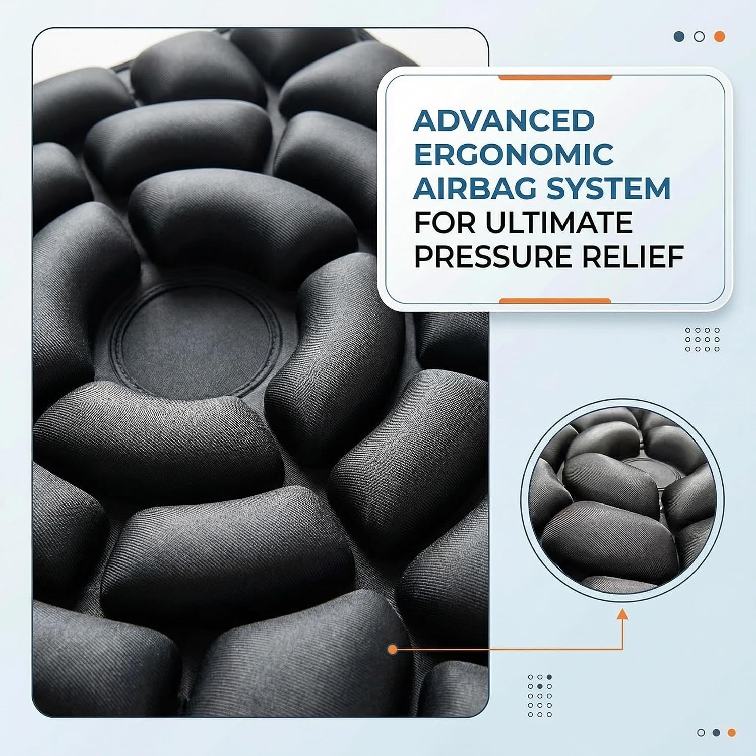 Inflatable Seat Cushion, Donut Cushion for Office Chair, Car & Wheelchair, Ergonomic Pressure Relief for Tailbone &