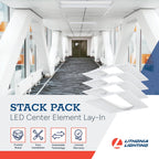 Lithonia Lighting Stack Switch 2x2 LED Troffer Light, Adj Brightness, 4-Pk