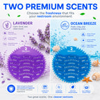 Urinal Screen Deodorizer, EVA Anti-Splash, Blue & Purple, 12 Pack