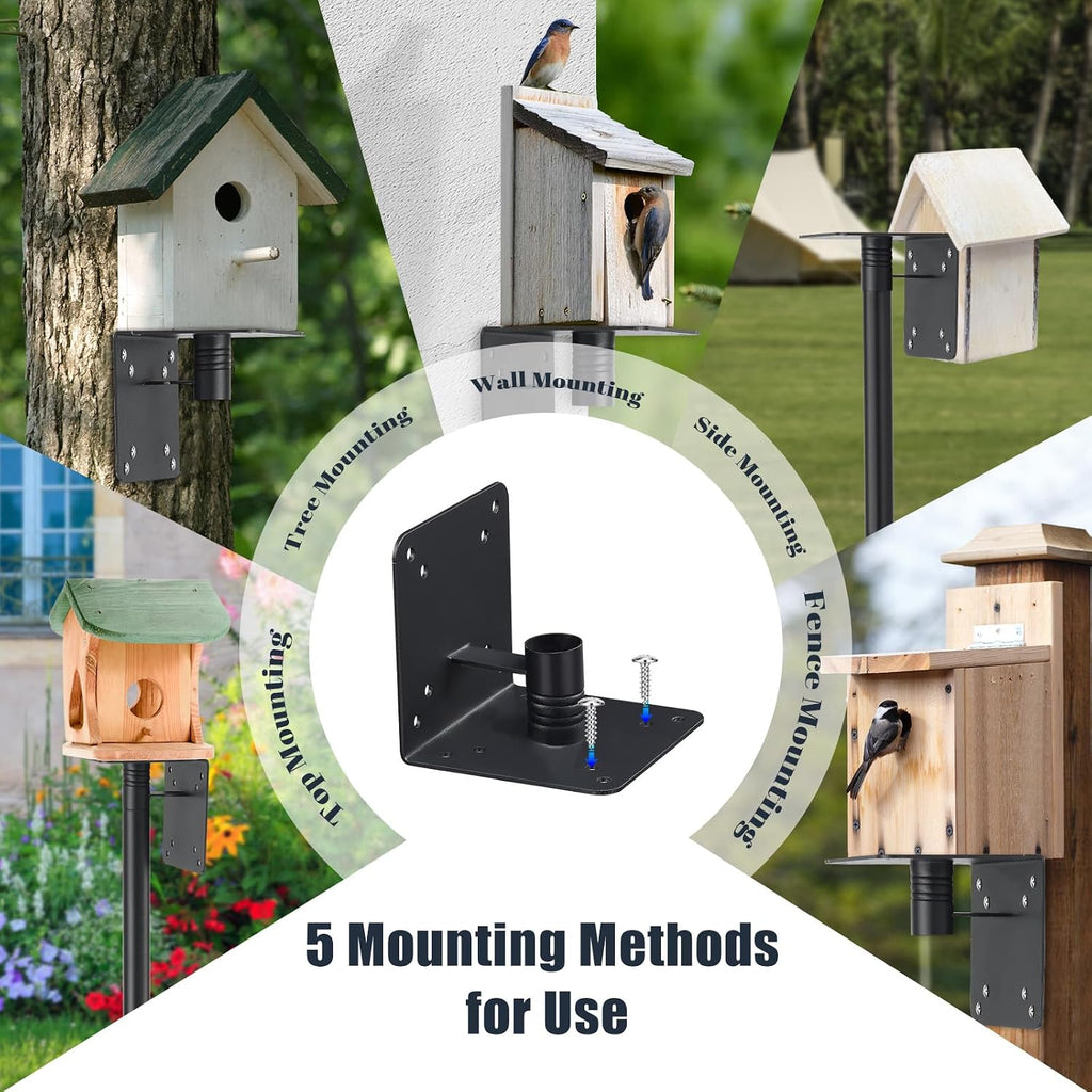 Bird House Pole, 60" Adjustable Bird Feeder Pole with Stand Stake, Heavy Duty 1.2 Inch Diameter Metal Bird Mounting