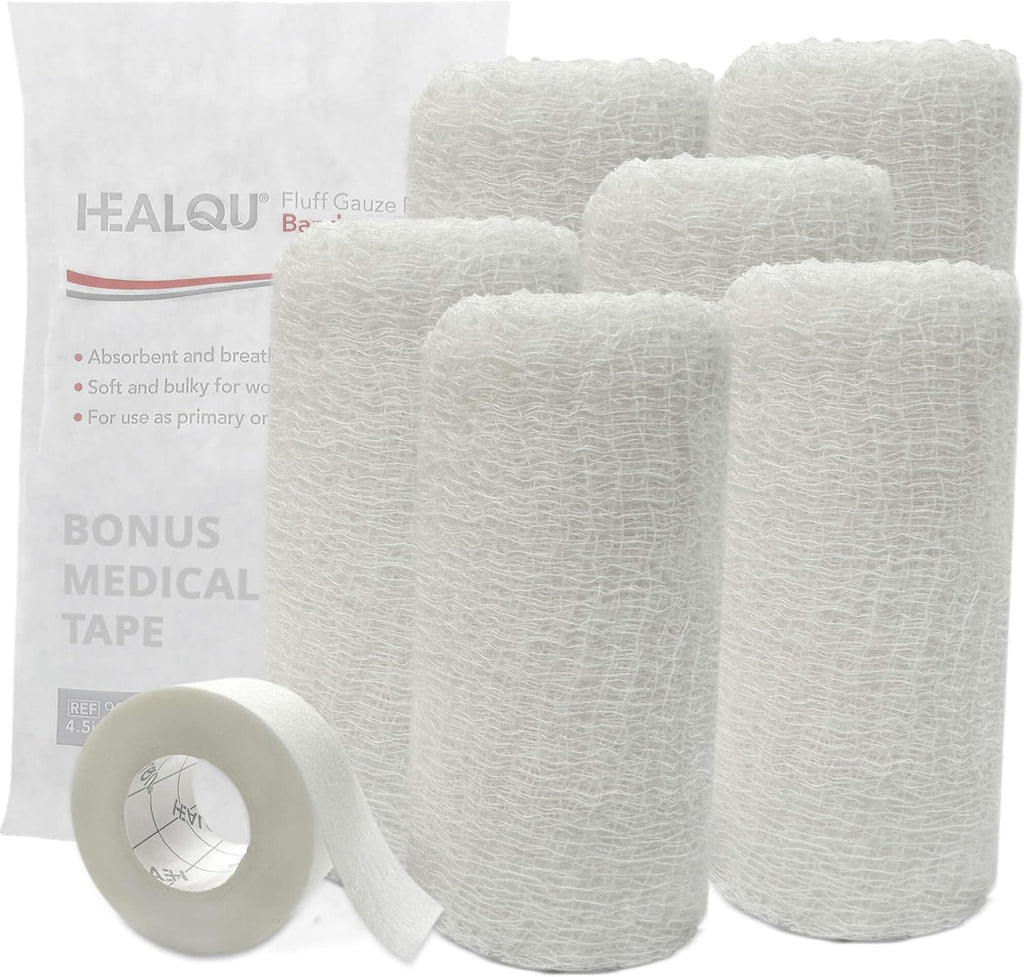 Kerlix Gauze Bandage Rolls - 4 1/2 in x 4.1 Yds, 6 Ply - 6 Single Sterile Pocuhes- Extra Absorbency - Latex Free