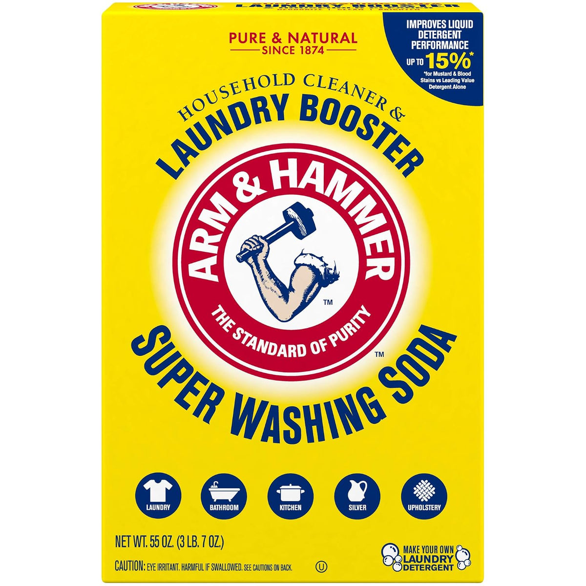Laundry Detergent and Washing Soda Cleaning Bundle (18lb Pail + 55 oz Box)