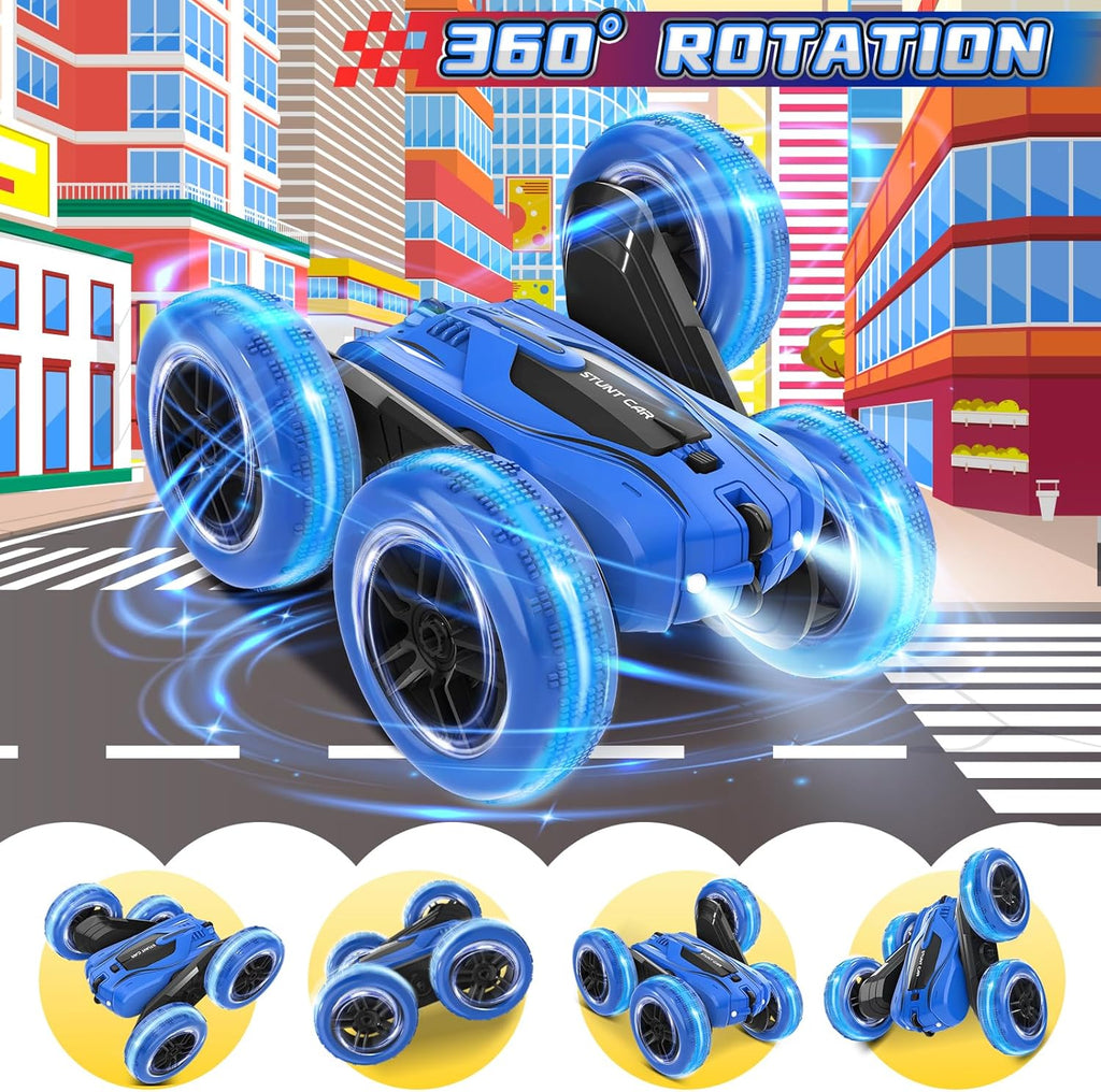 Remote Control Car, RC Stunt Car Double-Sided 360° Rotating 4WD 2.4GHz Kids Toys for Ages 5-7 8-13, Birthday Xmas