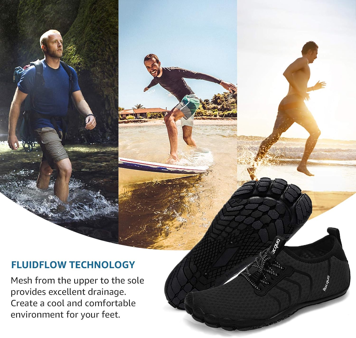Water Shoes Quick Dry Barefoot Beach Sport Swim Shoes for Men Women