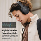 Active Noise Cancelling Headphones, Wireless Bluetooth Over Ear | 100H Playtime, Transparency Mode, Deep Bass Hi-Fi
