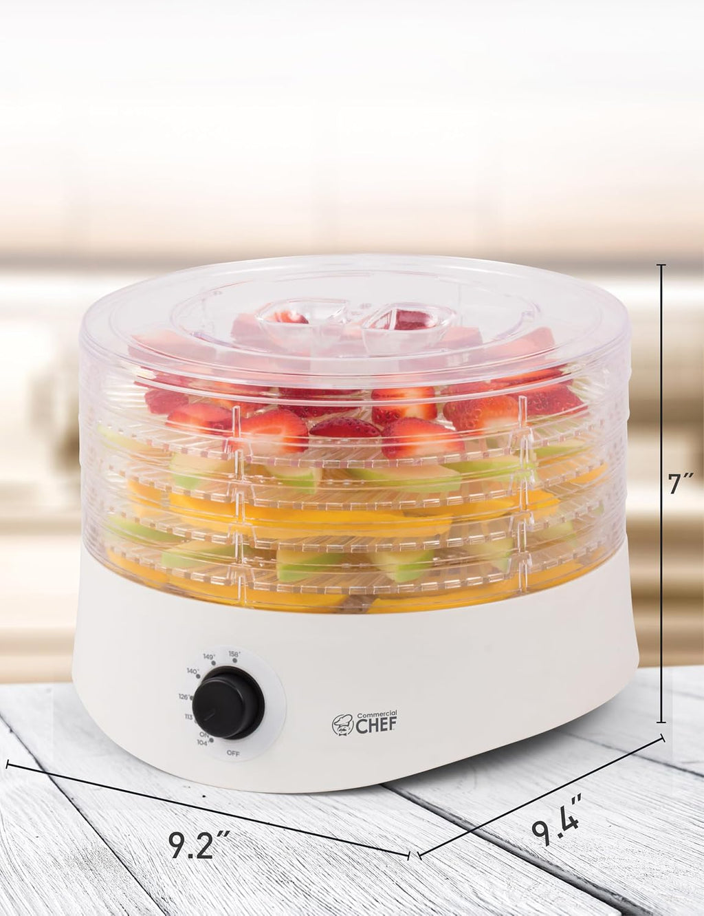 Food Dehydrator, Five 9.25” BPA-Free Trays, CCD100W6, White