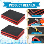 4 Pcs Polyethylene Foam, 16 x 12 x 1 Inch, Red, Black