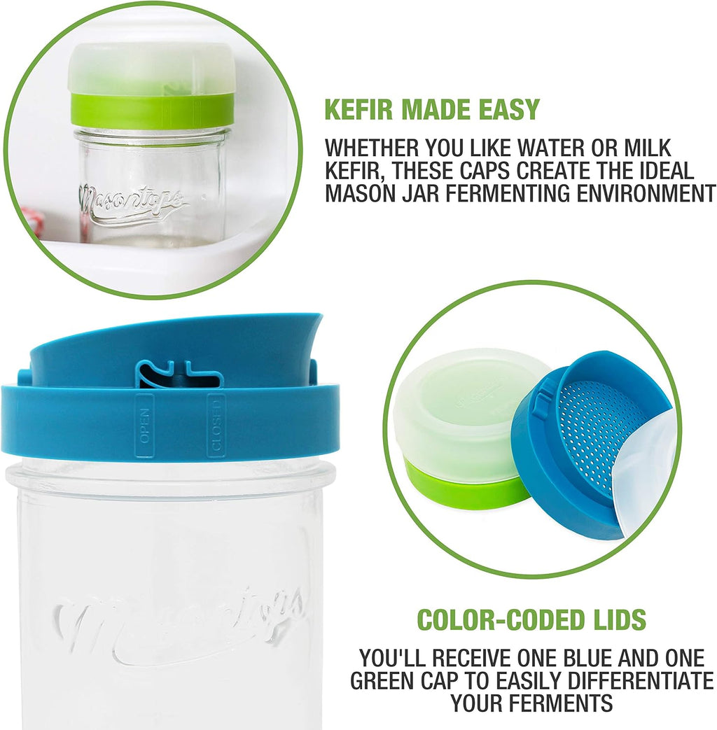 kefir lid mason jar lids wide mouth mason jar lids living culture grain drainer starter kit for home fermentation 2