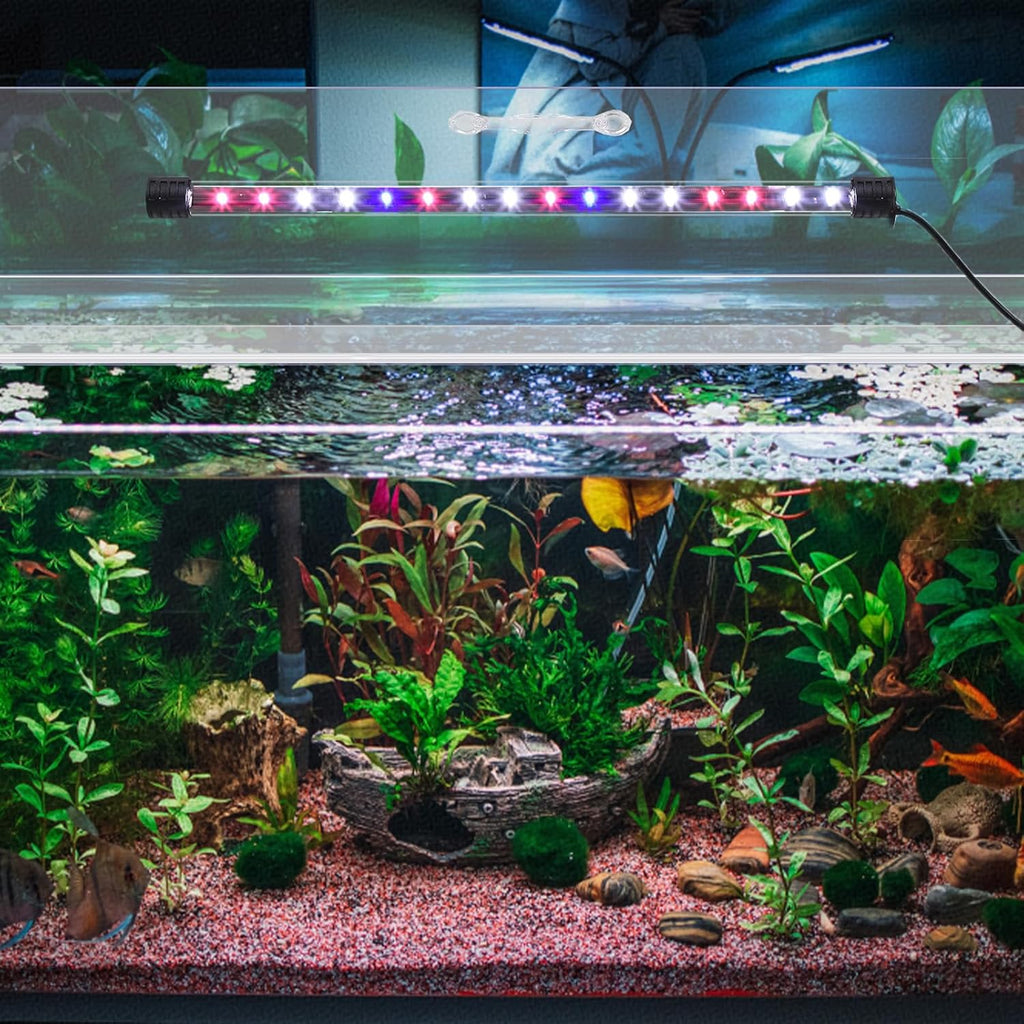 Aquarium Lids Polycarbonate Canopy with LED Light 2 Pcs Set 22.95 x 16.61 x 0.12 Inch for 75/90/110 Gallon with