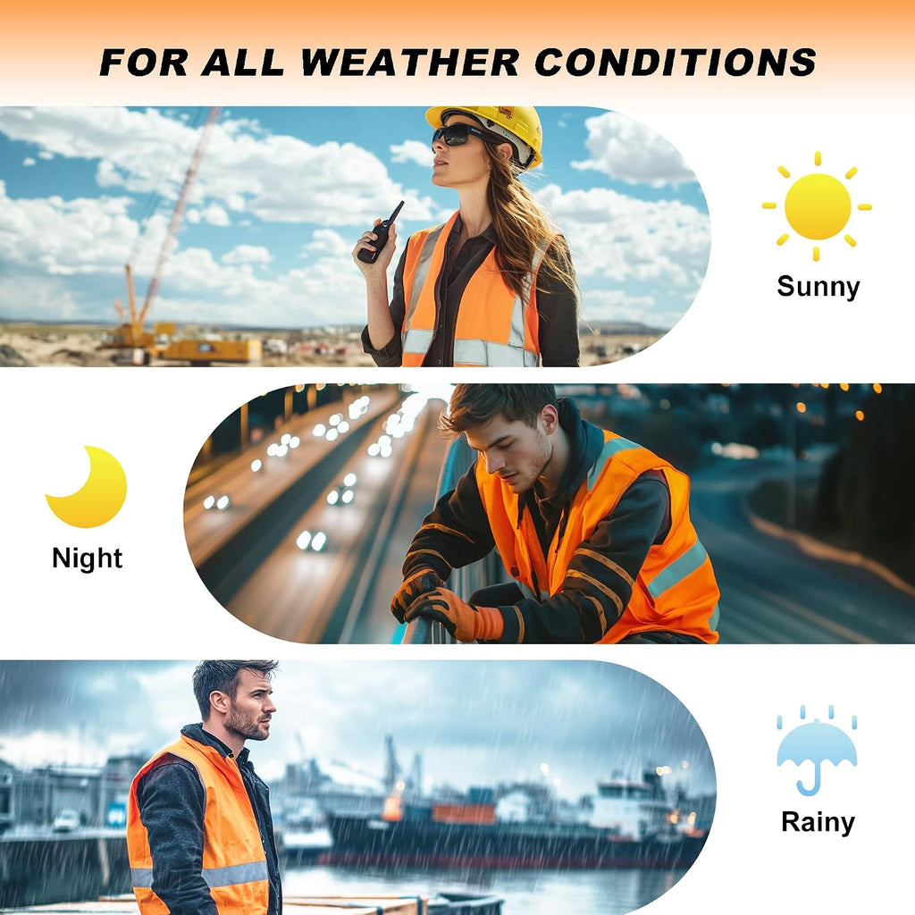 High Visibility ANSI Class 2 Safety Vest with 7 Pockets | Reflective Mesh Safety Vest for Men & Women, Lightweight