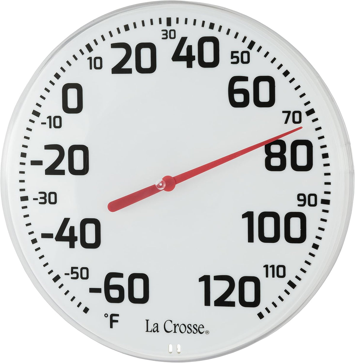 La Crosse 104-1522 8" Round Analog Dial Thermometer, White