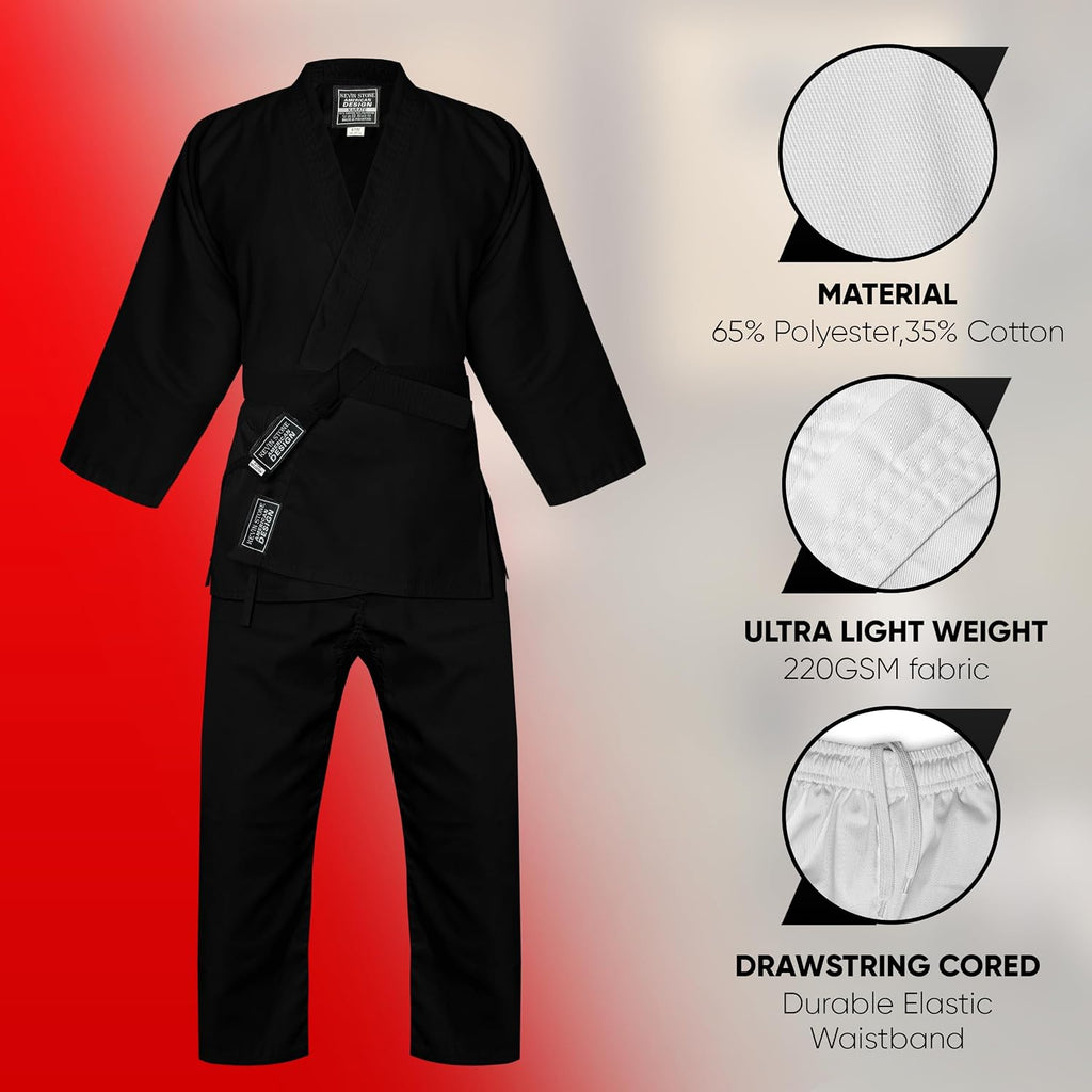 Kavin Karate Uniform for Kids & Adult, Lightweight Karate Gi Student Uniform with Belt for Martial Arts Training