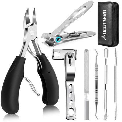 Toenail Clippers for Seniors Thick Toenails, Aucurwen Heavy Duty Toe Nail Clippers Adult Thick Nails Long Handle
