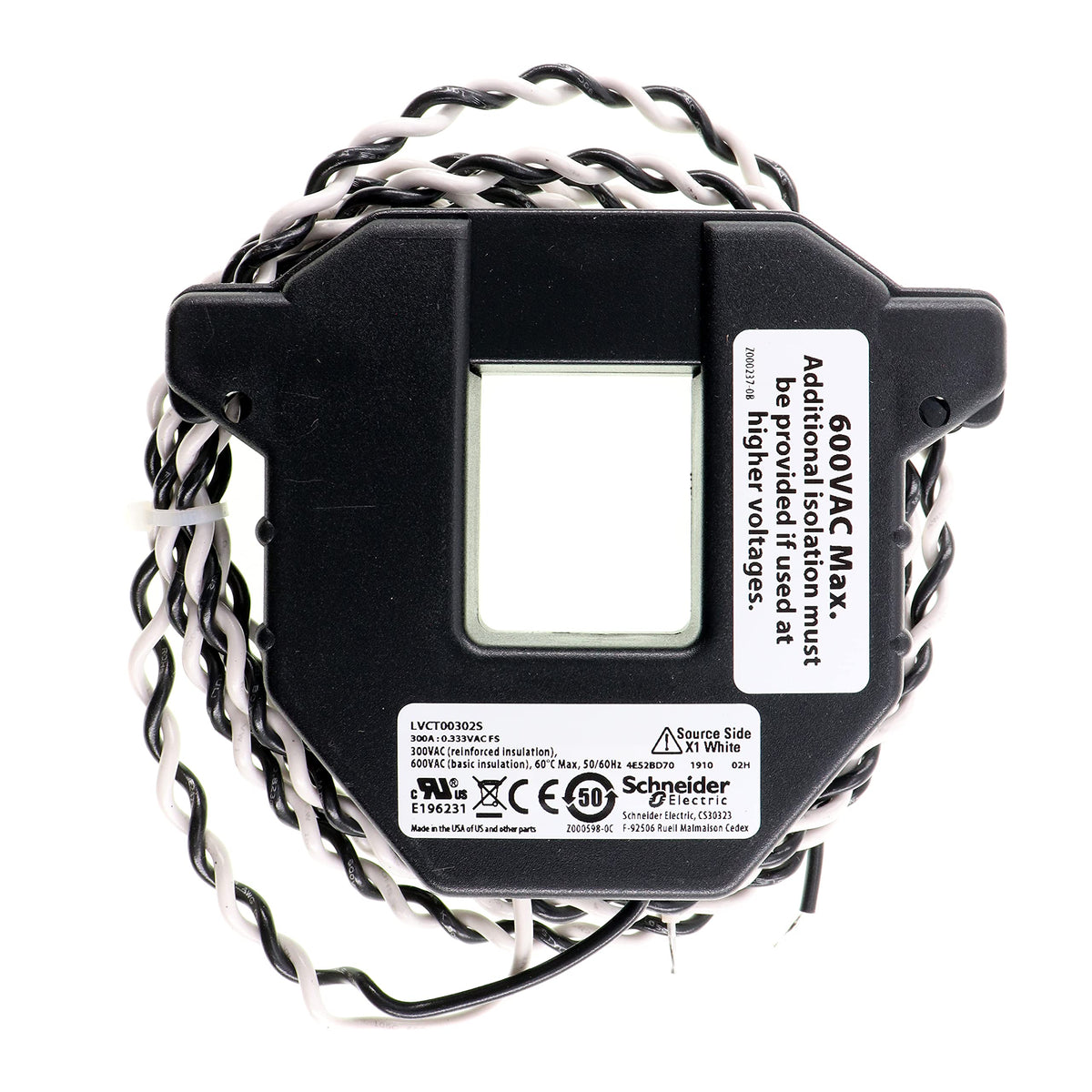 Schneider Electric LVCT00302S PowerLogic CT Split-Core Current Transformer, 600V, 300A