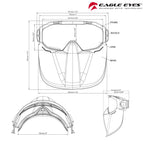 Safety Goggles Flip-Up Face Shield, UV Protection, Blue