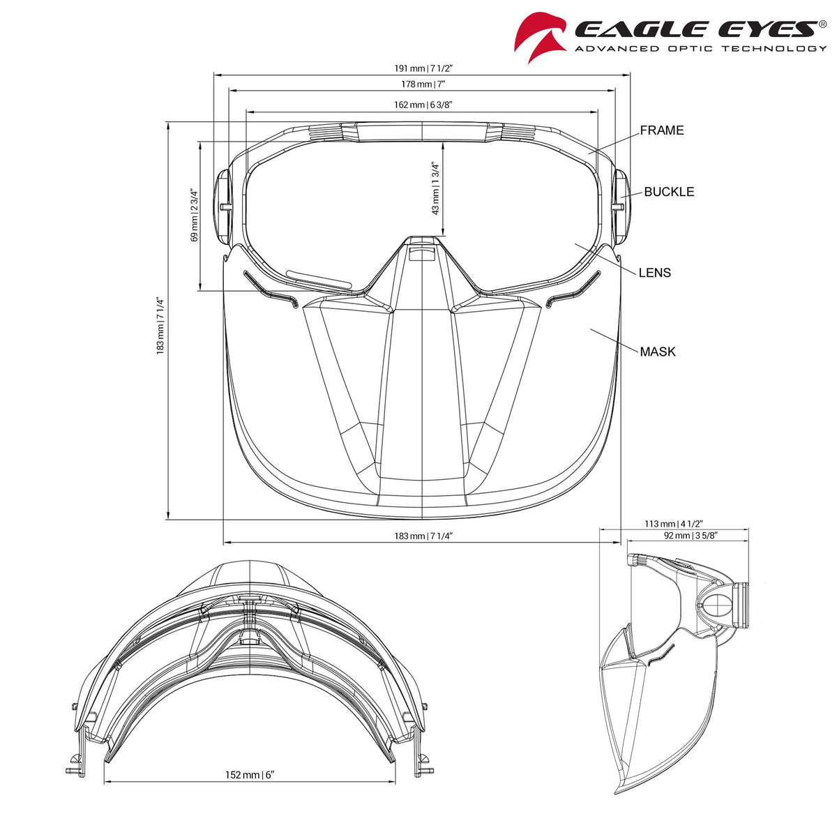 Safety Goggles Flip-Up Face Shield, UV Protection, Blue