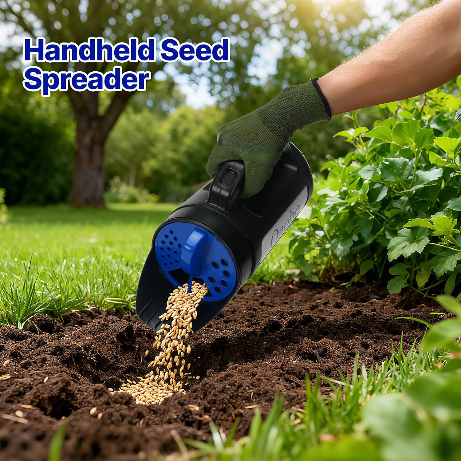 3-Adjustable-Setting Handheld Spreader, Multi-Use Lawn Spreaders for Fertilizer, Grass Seed, Salt and Ice Melt