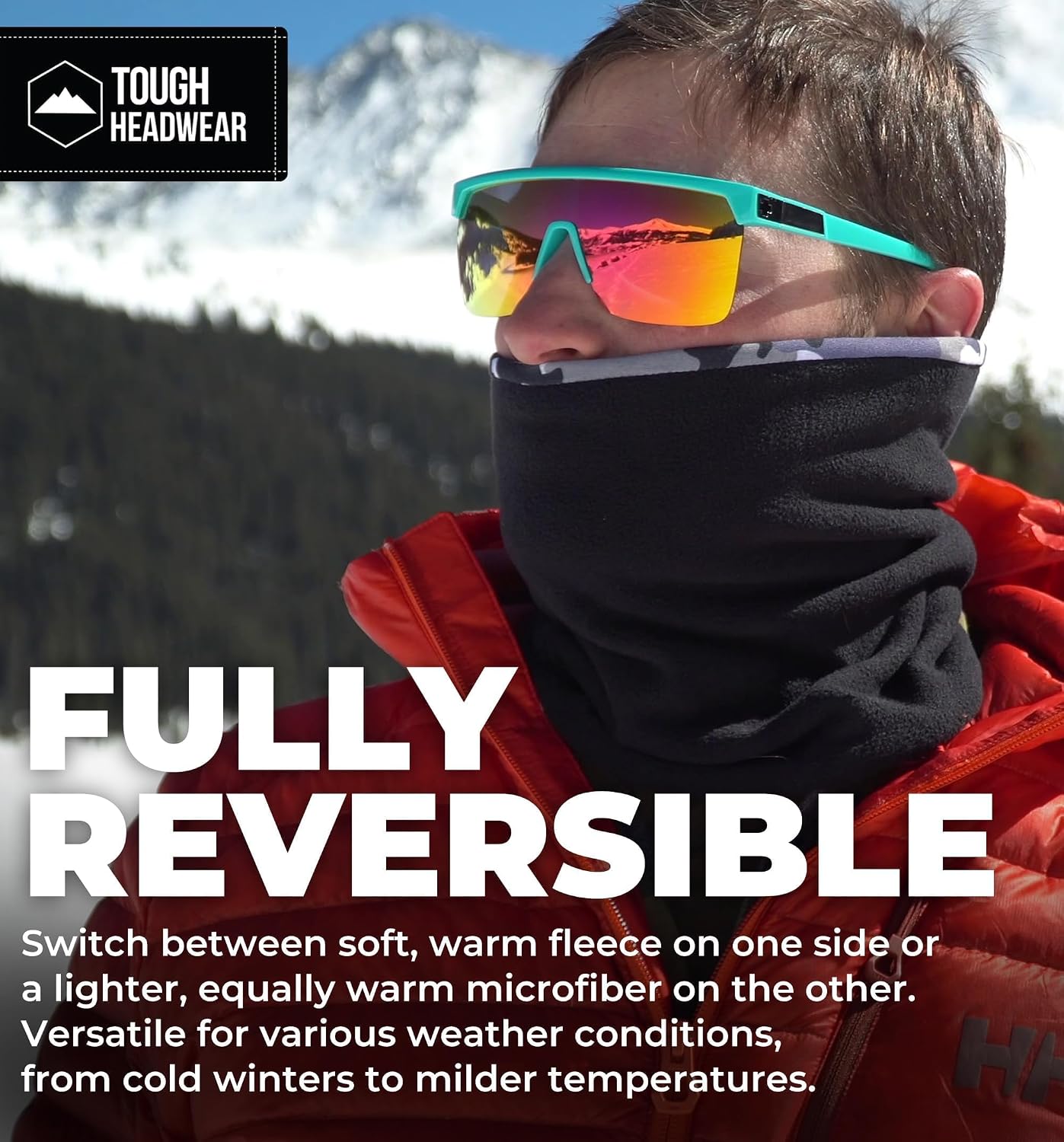 Swtich Winter Neck Gaiters For Men & Women, Fleece Neck Gaiter, Fleece Neck Warmer, Ski Gaiter - Reversible