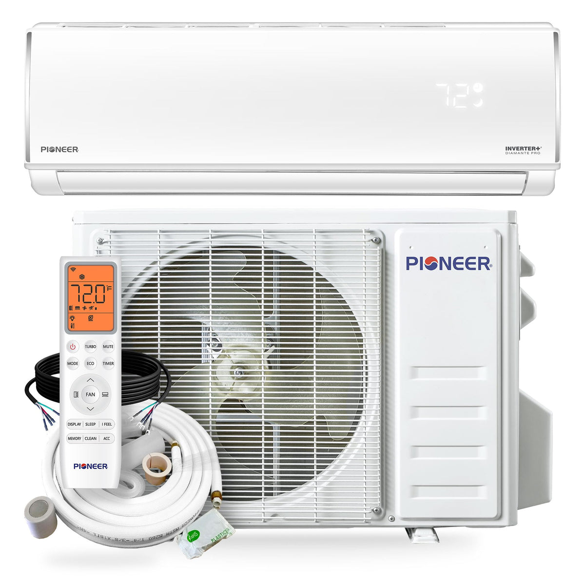 Diamante Pro Mini Split Air Conditioner, Heat Pump, 36000 BTU, 230V