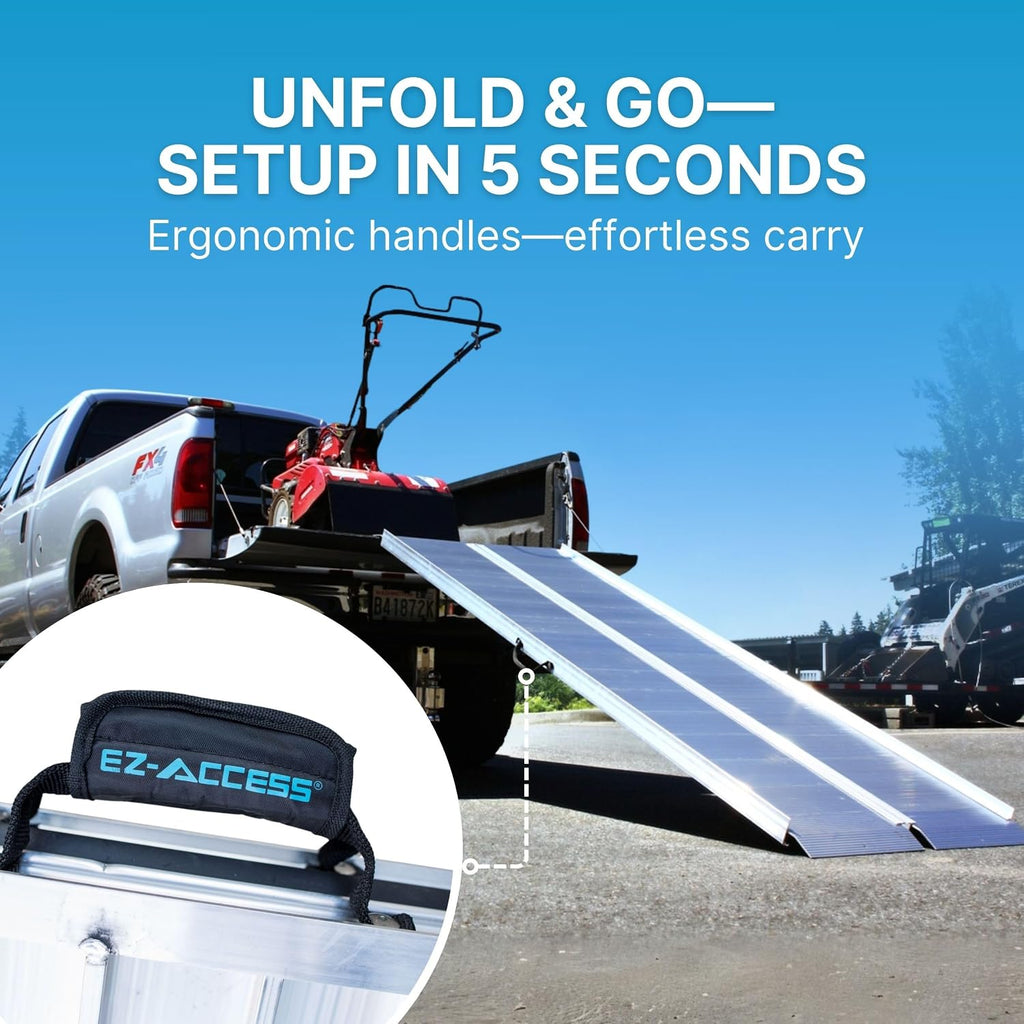 Traverse Aluminum Singlefold Folding Ramp, Silver, 4 ft, ATVs