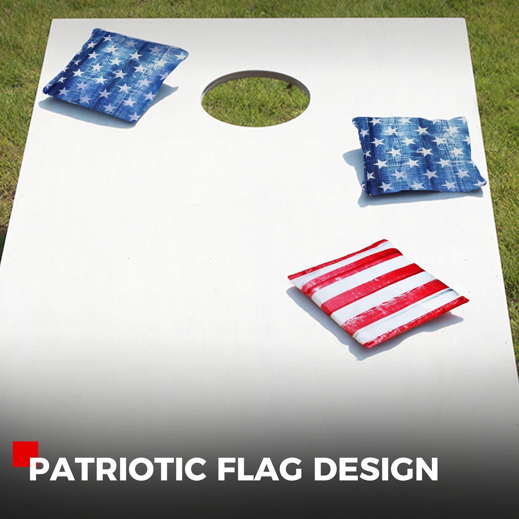 Cornhole Bags Set of 8 - Regulation Size & Weight Bean Bags, Heavy Duty Double-Stitched Canvas for Tailgating