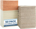 50 Pack Microfiber Cleaning Cloth, Bulk Towels for Home, Reusable Microfiber Towels for Cars, Cleaning Rags, Neutral