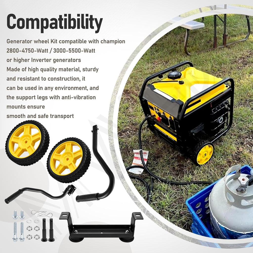 40065 Generator Wheel Kit for Champion 2800-4750-Watt / 3000-5500-Watt | Also fit Higher Inverter Generators with