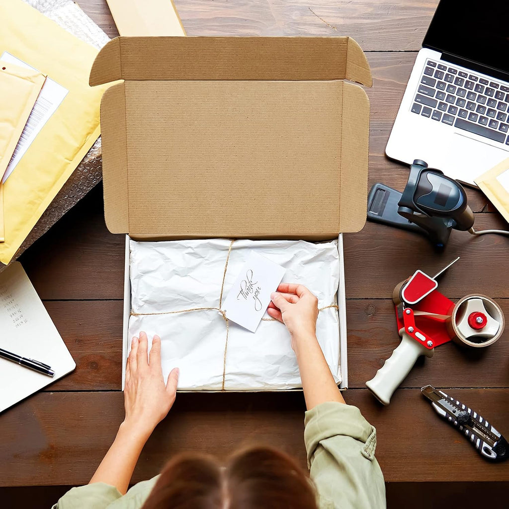 18 Pack Small Shipping Boxes Assorted Sizes, 11x8x2, 12x9x3, 13x10x2-6 PCS Each Small Boxes, White Corrugated Box