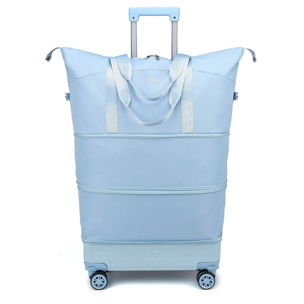 Expandable Rolling Travel Bag with Removable Wheels & Handle, Large Capacity Wheeled Duffle Tote, Foldable Carry On