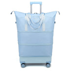 Expandable Rolling Travel Bag with Removable Wheels & Handle, Large Capacity Wheeled Duffle Tote, Foldable Carry On