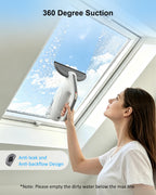 ES1 Window Vacuum Squeegee Cordless, 2000Pa Electric Window Cleaner Tool