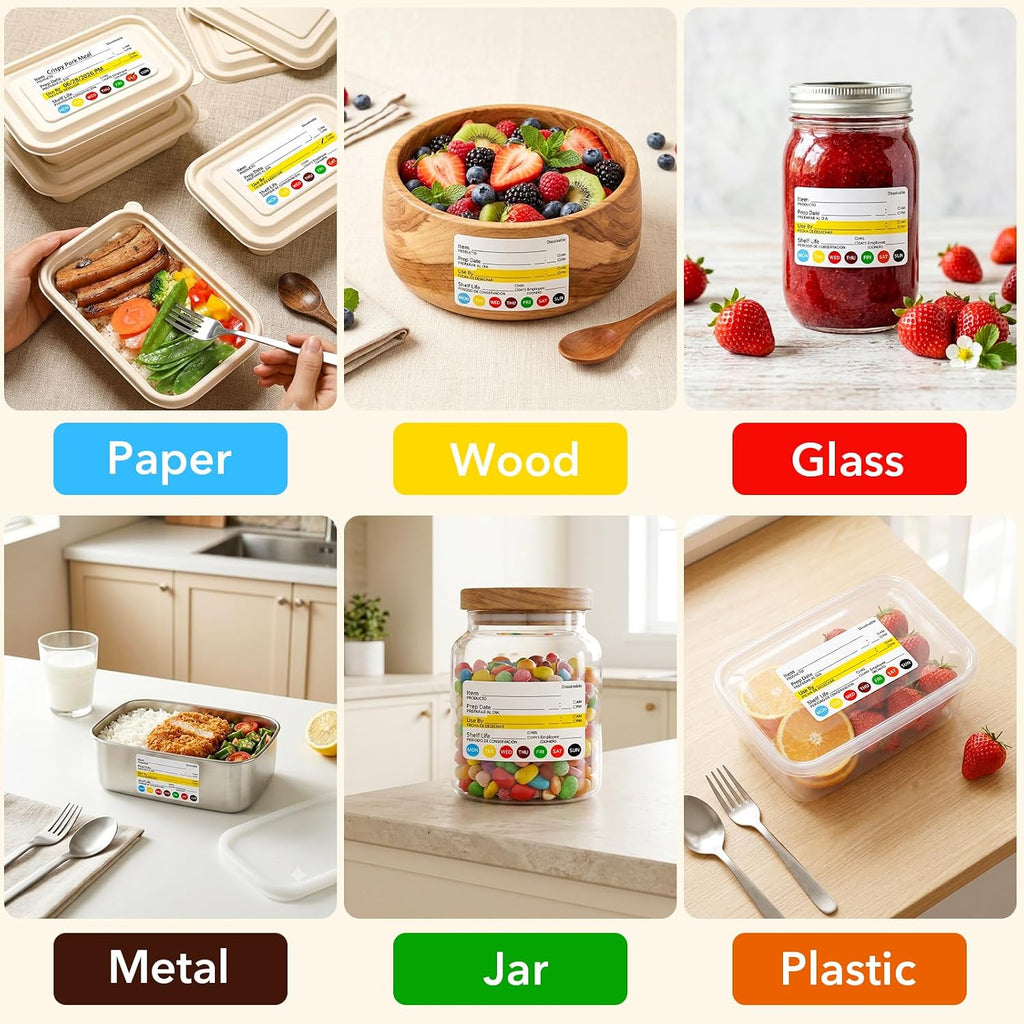 10 Rolls 2500 Pcs Restaurant Quality Shelf Life Food Rotation Labels Vinyl 2” x 3” Self-Adhesive Removable Freezer