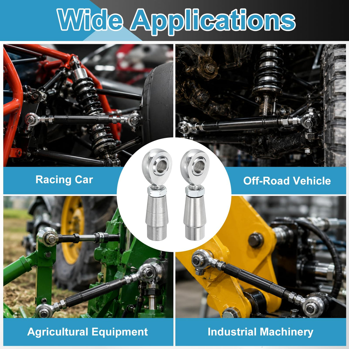 Kozelo 1/2"-20UNF Rod End Bearing Kit, 0.5" Left and Right Hand Thread