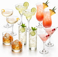 12 Set Cocktail Glasses Mixed Drinkware,12-piece Party Set